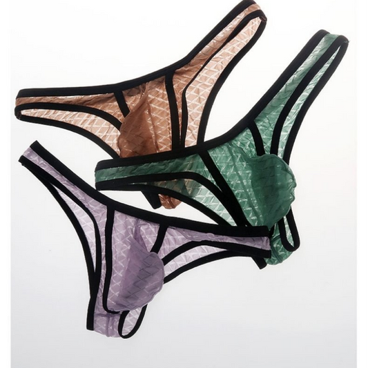 Sexiga, bekväma, transparenta, ultratunna herrtrosor i mesh med låg midja i issiden