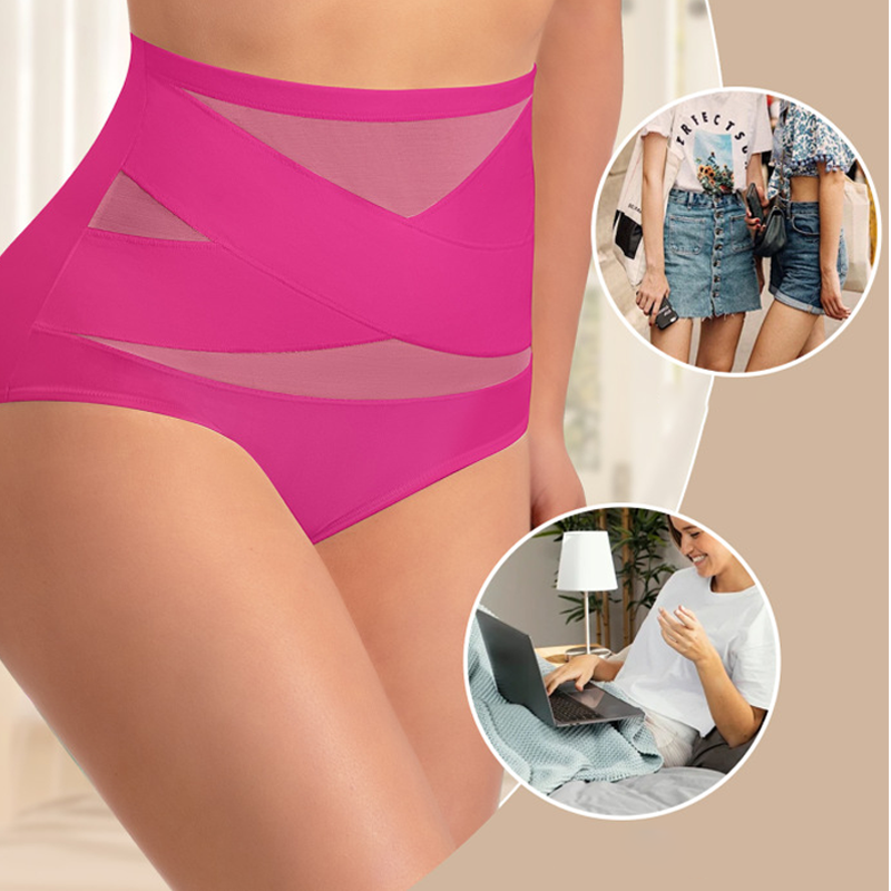 🌸Sista dagen - Köp en, få tre gratis✨ Högmidjade plus size-underkläder med korsvis magkontroll