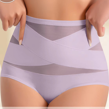 🌸Sista dagen - Köp en, få tre gratis✨ Högmidjade plus size-underkläder med korsvis magkontroll