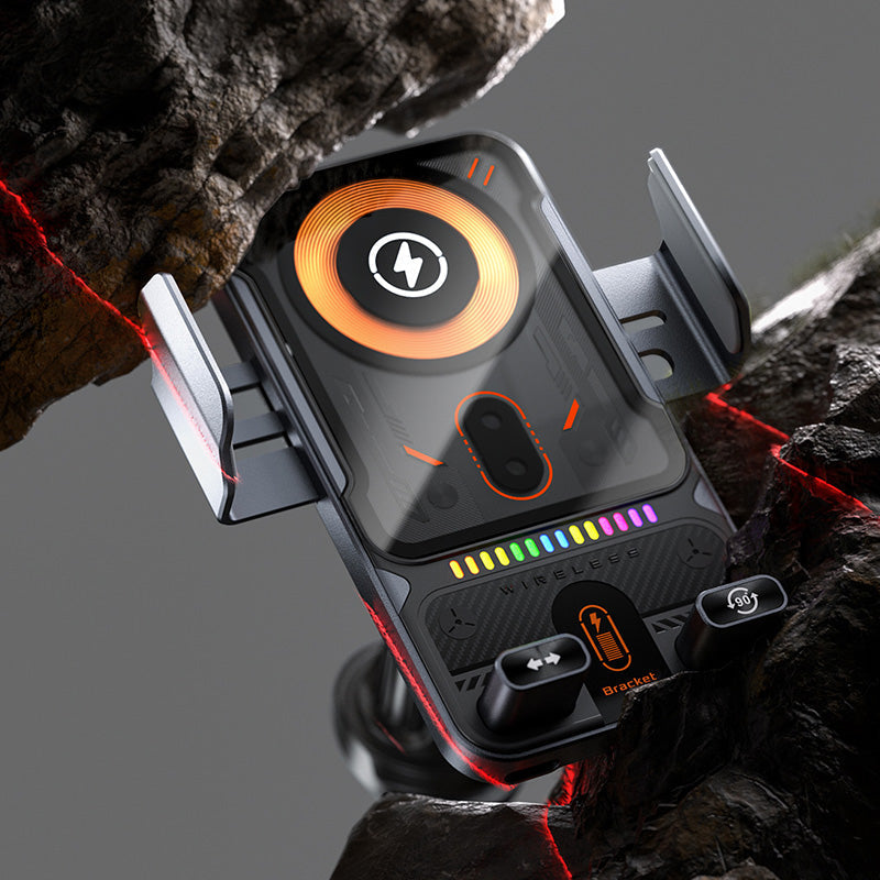 Smart 2-i-1 automatisk roterande biltelefonhållare och trådlös laddare