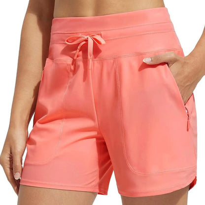 🌞Sommarrea 49% RABATT🩳Badshorts med hög midja, snabbtorkande för dam