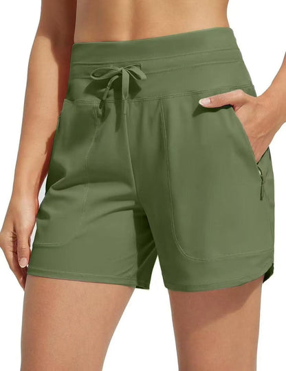 🌞Sommarrea 49% RABATT🩳Badshorts med hög midja, snabbtorkande för dam