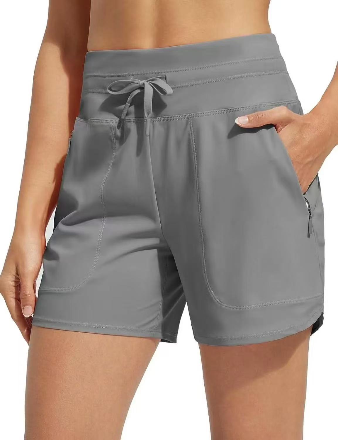 🌞Sommarrea 49% RABATT🩳Badshorts med hög midja, snabbtorkande för dam