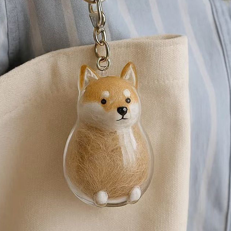 🐶Dog Hair Collector Nyckelring Charm Minnesmärke Förvaringslåda