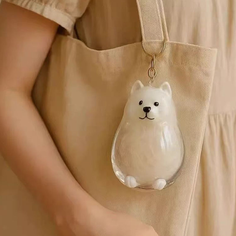 🐶Dog Hair Collector Nyckelring Charm Minnesmärke Förvaringslåda