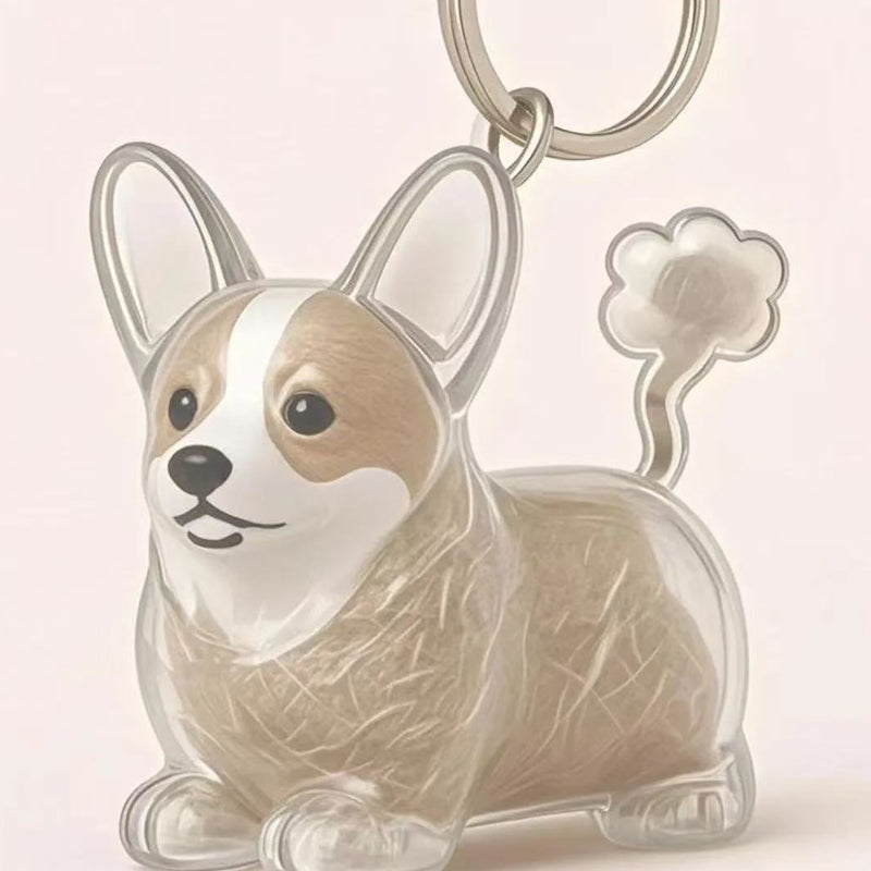 🐶Dog Hair Collector Nyckelring Charm Minnesmärke Förvaringslåda