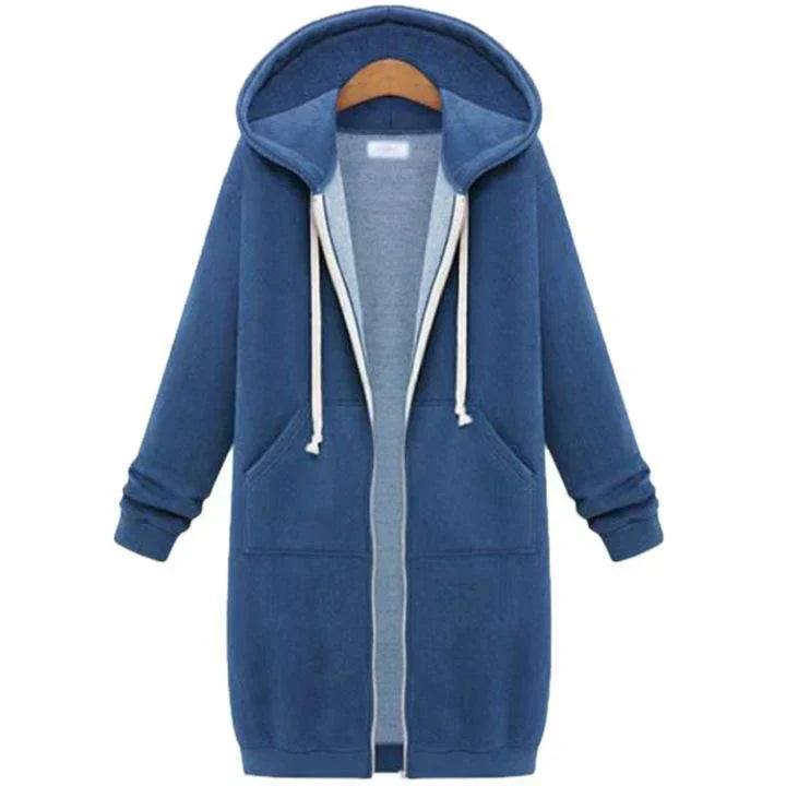 🚚 SPARA FRAKT: Köp 2 stk!🌸Lång sweatshirt med huva för kvinnor