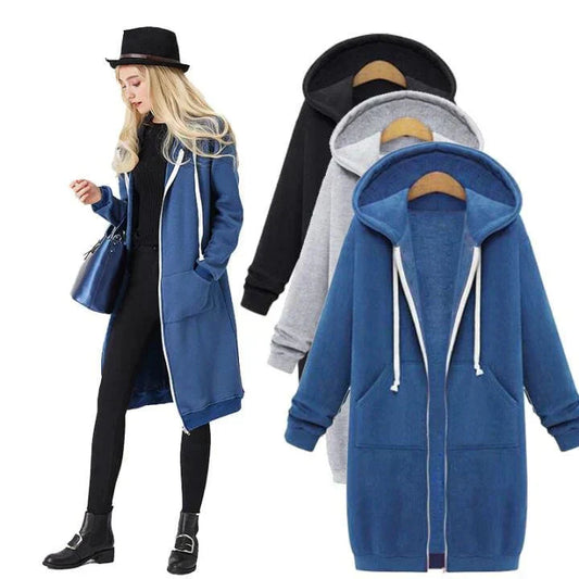 🚚 SPARA FRAKT: Köp 2 stk!🌸Lång sweatshirt med huva för kvinnor