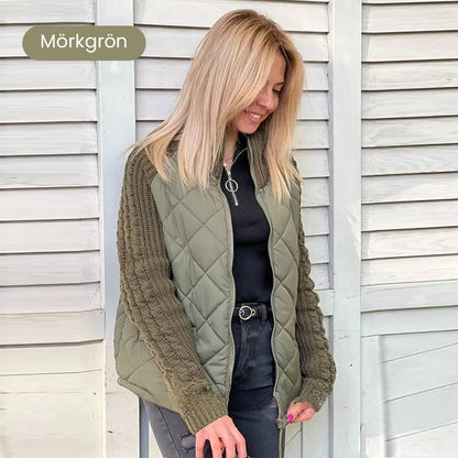 ⌛50% off clearance for a limited time!!!!🔥Stickad Patchwork Puffig Jacka för Kvinnor