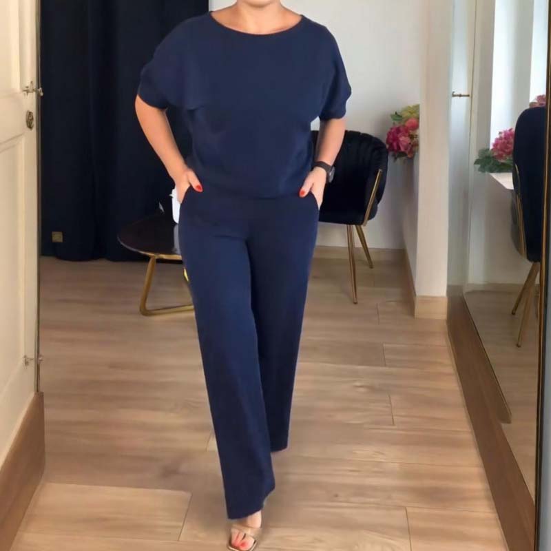 🔥Mest populärt🔥Hemkomfort + Business Elegance Lång kofta, topp och byxor, 3-delat set👚