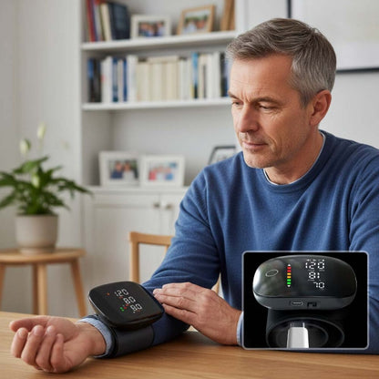 Bärbar, noggrann blodtrycksmätare för handleden