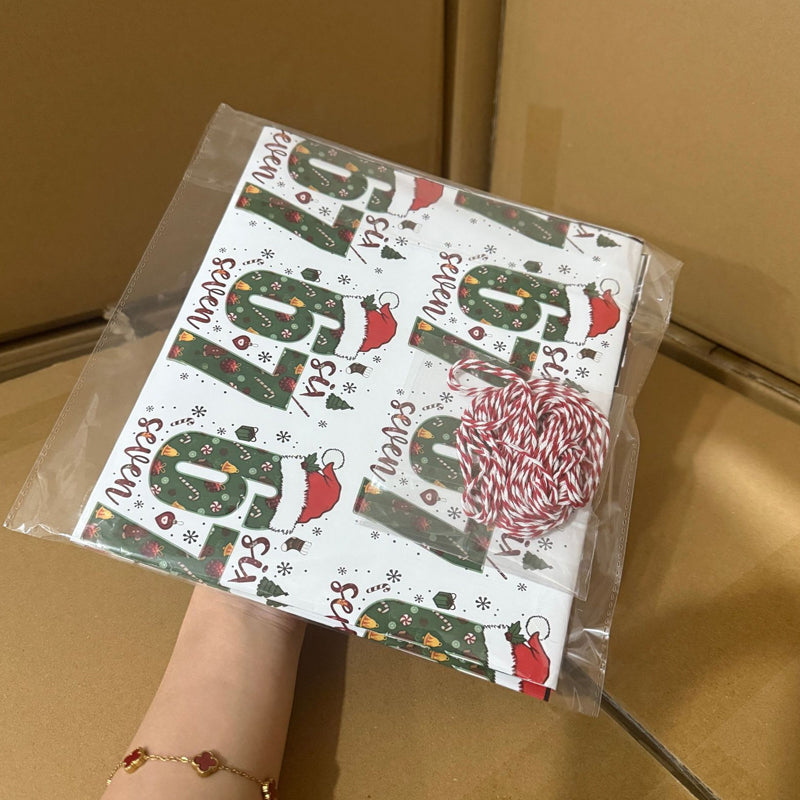 Roligt Julklappspapper med Siffermönster