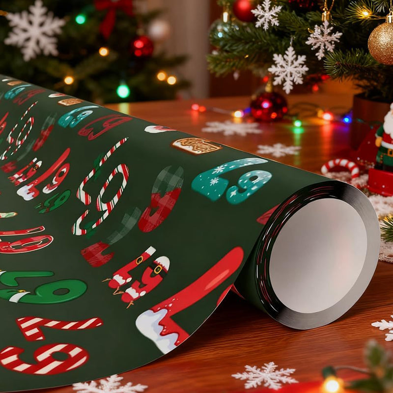Roligt Julklappspapper med Siffermönster