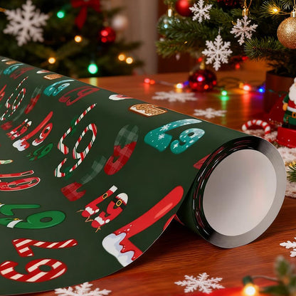 Roligt Julklappspapper med Siffermönster