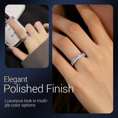 💍 60% RABATT! ✨ ROTERANDE TITANRING - Zirkoniumkristall och antistressdesign, justerbar och lätt, elegant present till honom/henne 🌟🛒