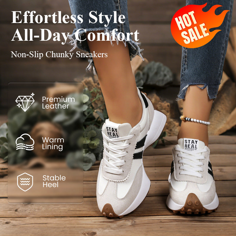👟💥 49% RABATT! | Låga Casualskor för Damer – 4cm Plattform, Retrodesign & Halksäker!
