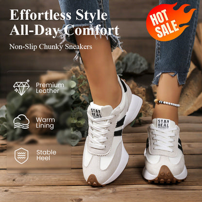 👟💥 49% RABATT! | Låga Casualskor för Damer – 4cm Plattform, Retrodesign & Halksäker!
