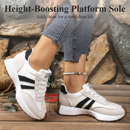 👟💥 49% RABATT! | Låga Casualskor för Damer – 4cm Plattform, Retrodesign & Halksäker!