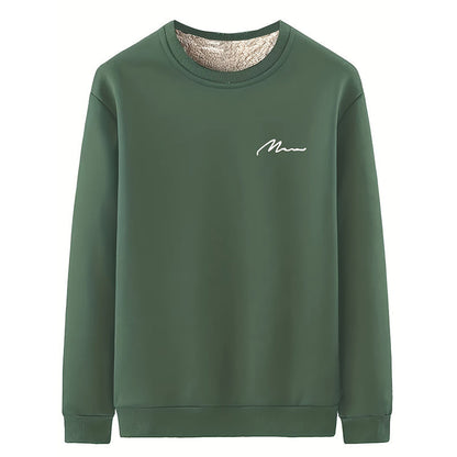 Herrtröja med termofoder och rund hals