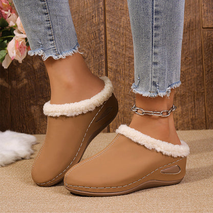 Bekväma slip-on-loafers för damer med ullfoder