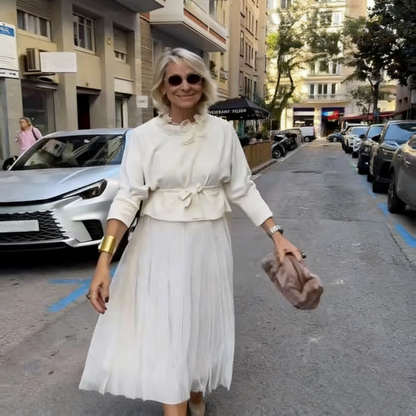 👗 Långärmad topp och ärmlös klänning för kvinnor, 2-delat set – För den perfekta, eleganta looken varje dag! ✨