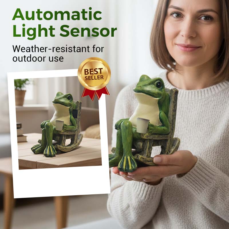 💯2026 Heta försäljningar🐸Solcellsdriven groda i gungstol prydnad🍃