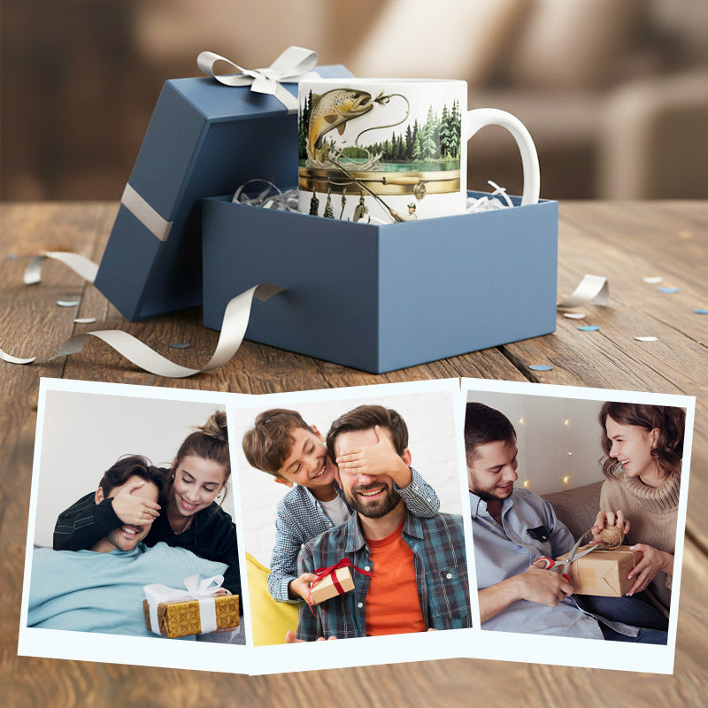 Keramisk kaffekopp med fisketema