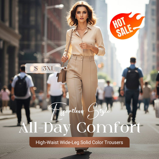 🌟👖 Snygga dambyxor med hög midja – skrynkelfria och hållbara för kontoret och vardagen 🌿✨