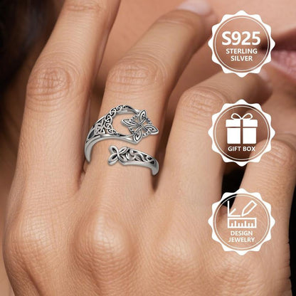 🧡 S925 Sterlingsilver Öppen ring med keltisk knut