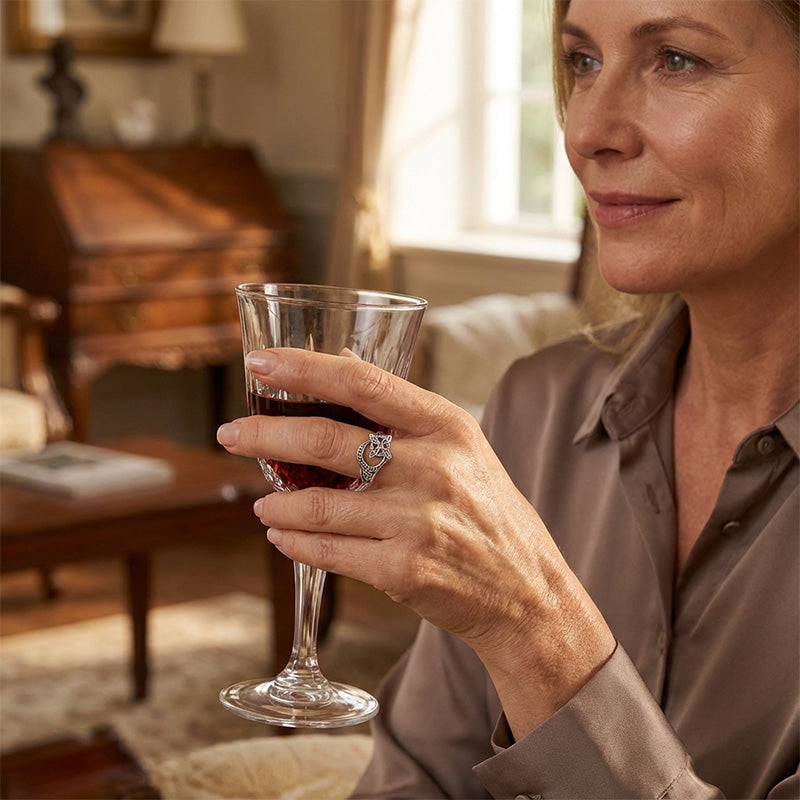 🧡 S925 Sterlingsilver Öppen ring med keltisk knut