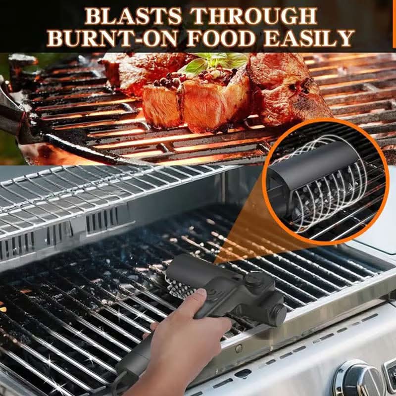 🔥 50% RABATT NU! 🍖 Trådlös elektrisk grillborste – djup rengöring, långt handtag och uppladdningsbar 🔋