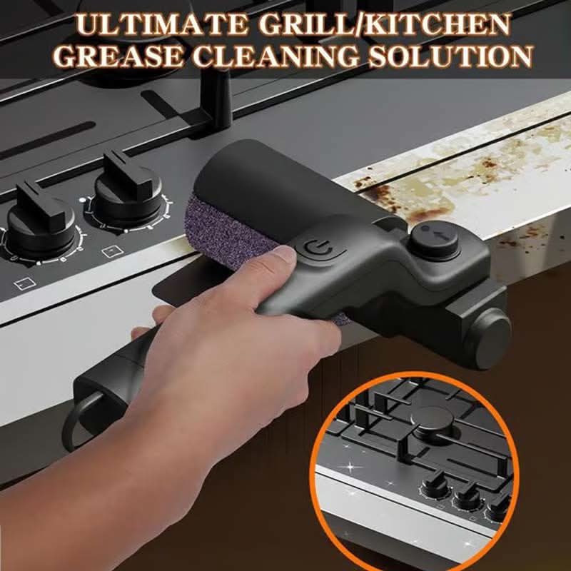 🔥 50% RABATT NU! 🍖 Trådlös elektrisk grillborste – djup rengöring, långt handtag och uppladdningsbar 🔋