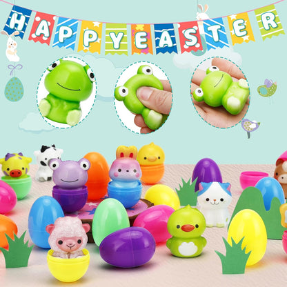 🔥Påskens bästa present 50 % RABATT – 🎁24 ST påskägg med förfyllda, långsamt stigande squishy-leksaker
