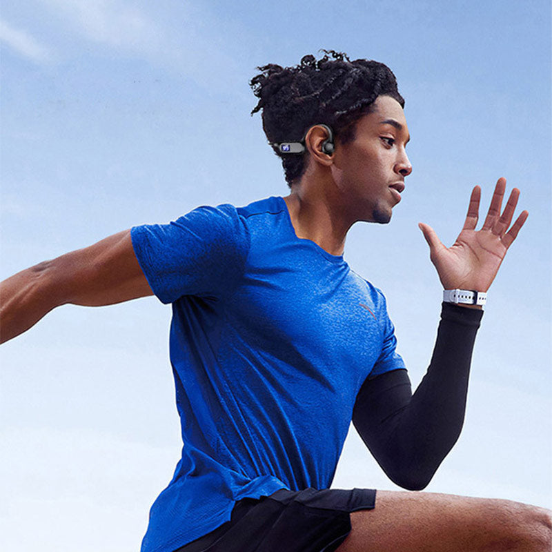 Vattentåliga öronfria hörlurar med strömindikator