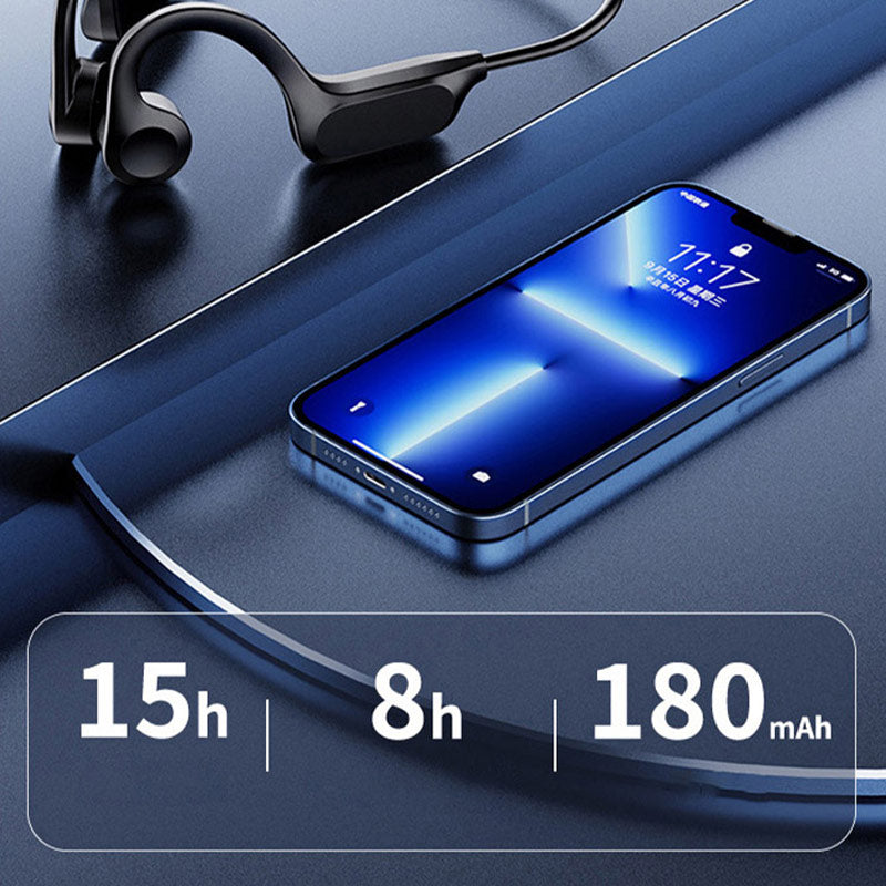 Vattentåliga öronfria hörlurar med strömindikator