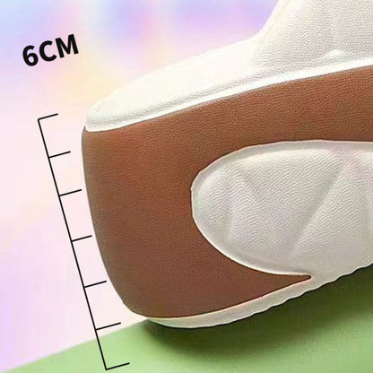 Dam sommarfärgblockerade mjuka platåflip-flops