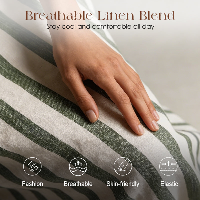 ✈️Köp 2 – fri frakt✈️Casual randig långärmad skjortklänning för damer