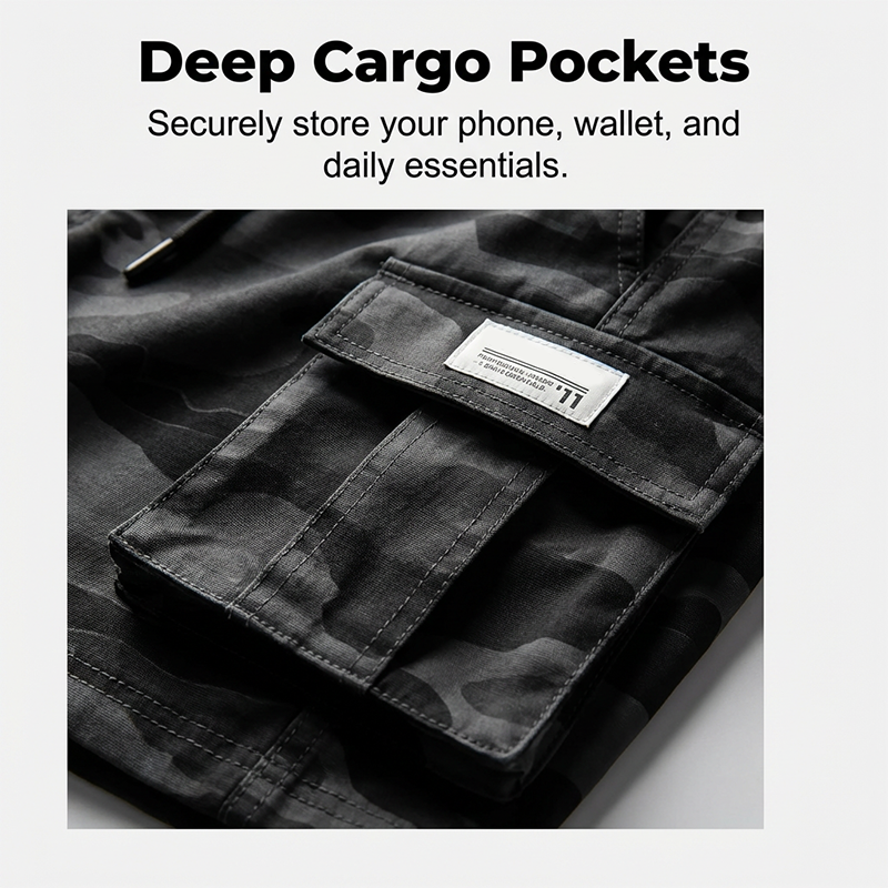 Taktiska cargoshorts för män i avslappnad passform