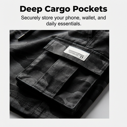 Taktiska cargoshorts för män i avslappnad passform