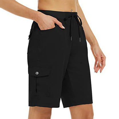 🩳 50% RABATT NU! ☀️ Kvinnas Snabbtorkande Cargoshorts med Fickor – UPF 50+, Justerbar Dragsko & Avslappnad Passform 🎒