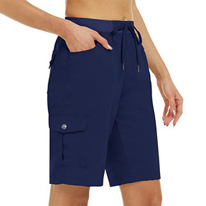 🩳 50% RABATT NU! ☀️ Kvinnas Snabbtorkande Cargoshorts med Fickor – UPF 50+, Justerbar Dragsko & Avslappnad Passform 🎒