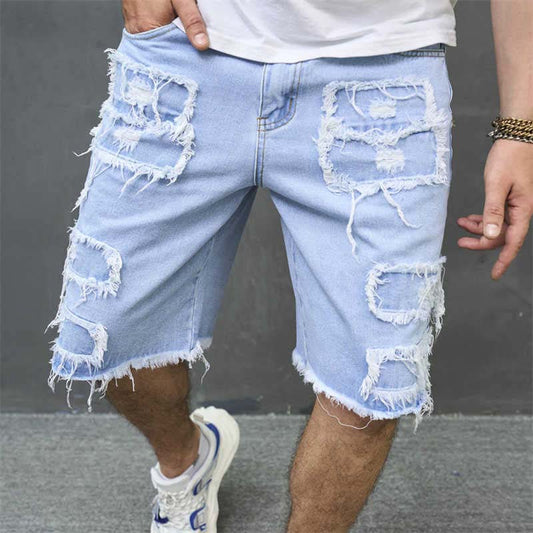 🔥 60% RABATT NU! 🩳 Rivna jeansshorts för herr – avslappnad streetstyle & skön komfort för sommaren ☀️🛹