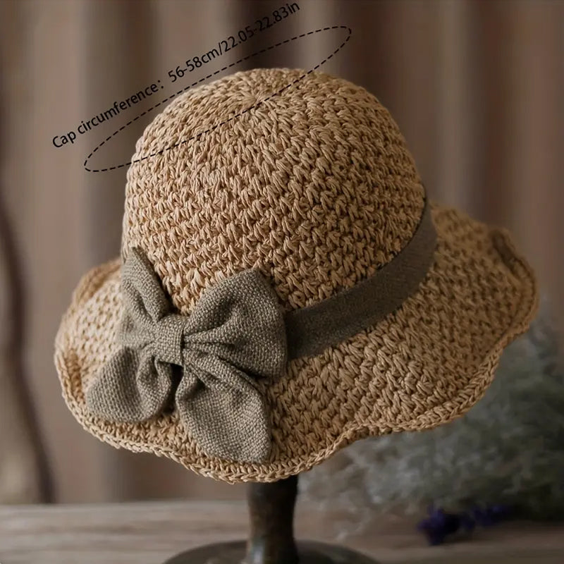 🌷 Vår/sommar Nyhet! Elegant stråhatt med tygrosett | Luftig väv, mjuk och justerbar 👒✨