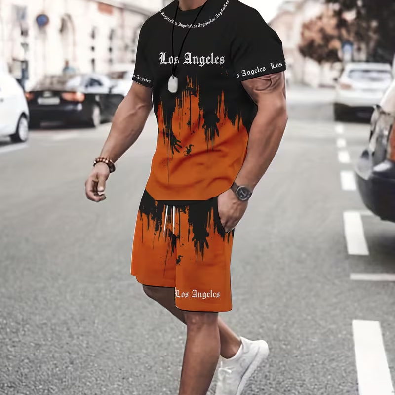 👕 49% RABATT JUST NU! 🔥Herrset med mönstertryckt T-shirt & shorts – Mjukt tyg, djärv design & perfekt för sommardagar ☀️