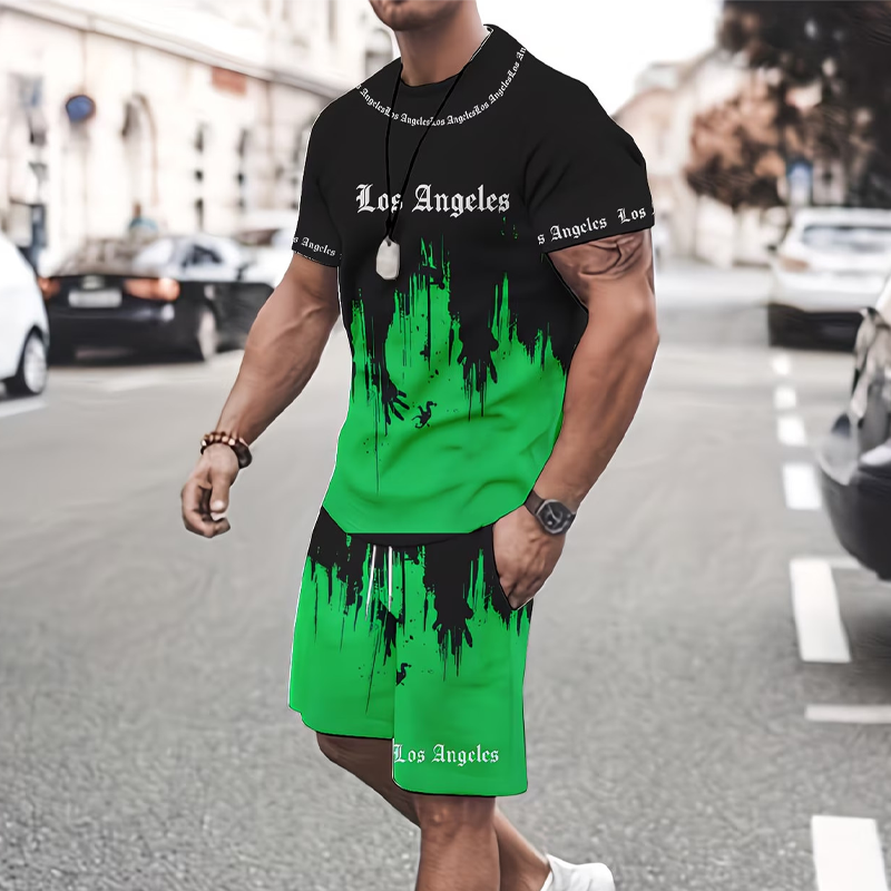 👕 49% RABATT JUST NU! 🔥Herrset med mönstertryckt T-shirt & shorts – Mjukt tyg, djärv design & perfekt för sommardagar ☀️