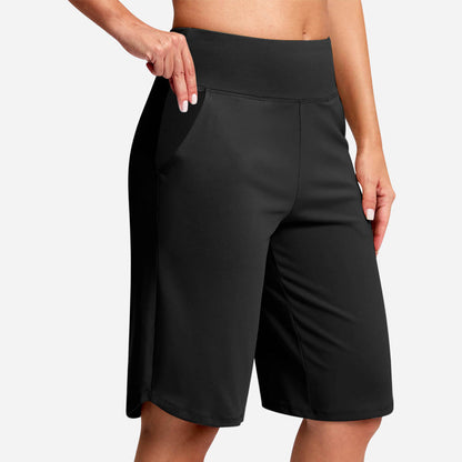 ⚡ 50% REA - TIDBEGRÄNSAT ERBJUDANDE! Yogashorts för damer med hög midja och fickor