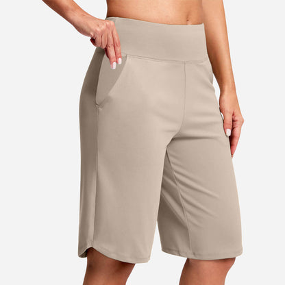 ⚡ 50% REA - TIDBEGRÄNSAT ERBJUDANDE! Yogashorts för damer med hög midja och fickor