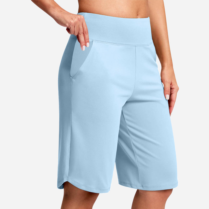 ⚡ 50% REA - TIDBEGRÄNSAT ERBJUDANDE! Yogashorts för damer med hög midja och fickor