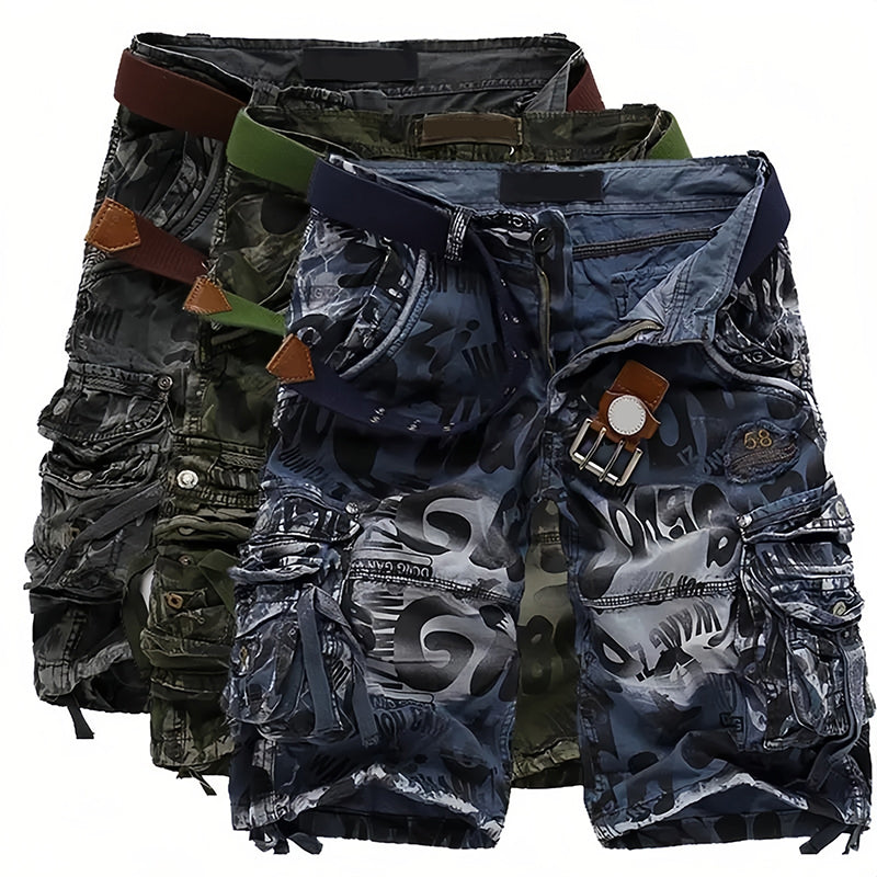 🩳 50% RABATT NU! 🧵 Herr Multi-Ficka Cargo Shorts – Klassisk Cargostil, Hållbart Tyg & Mångsidig för Alla Tillfällen ✨