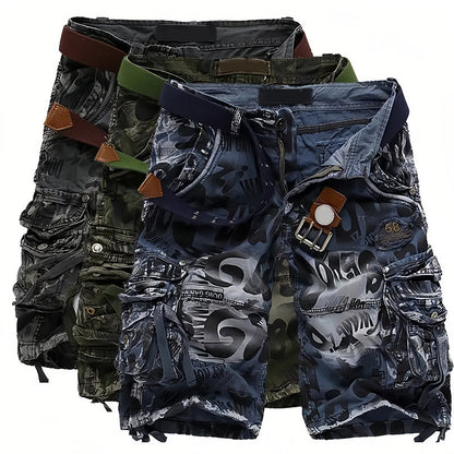 🩳 50% RABATT NU! 🧵 Herr Multi-Ficka Cargo Shorts – Klassisk Cargostil, Hållbart Tyg & Mångsidig för Alla Tillfällen ✨